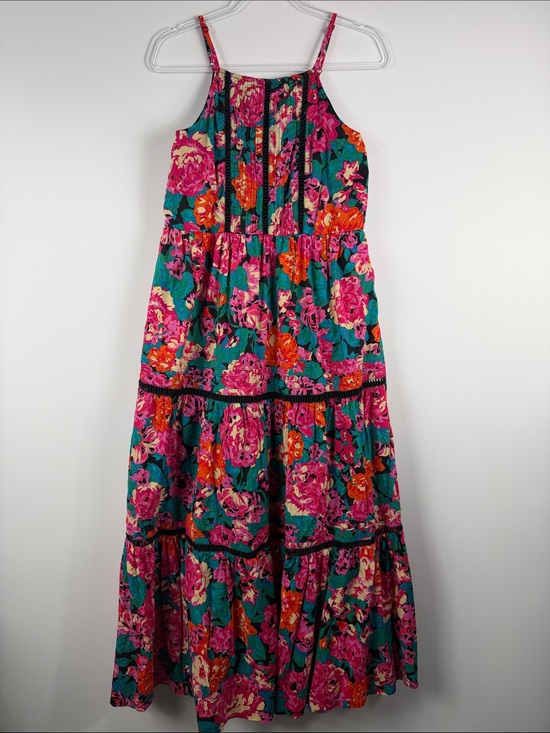 Chelsea & Violet Dresses & Skirts - Chelsea & Violet Floral Tiered Midi Dress S Pink Teal Boho Sundress